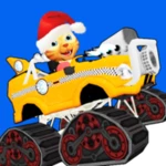 cat race car snow drift stunts android application logo